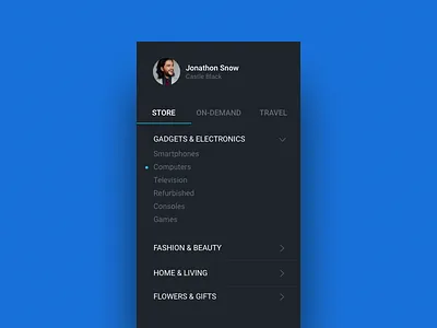 Responsive Sidebar accordion links navigation profile responsive sidebar tabs user interface
