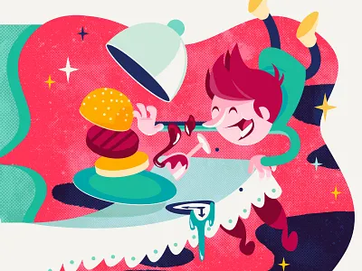Adobe Creative Jam adobe cartoon character creative jam dream food funky hamburger illustration offf patswerk vector