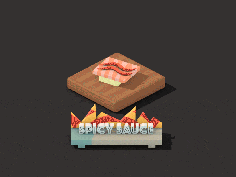 Roll! 3d animation bounce c4d cartoon design food illustration jump sushi
