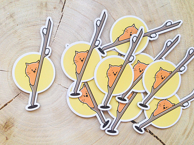 palmcat magnets cat cutouts graphic illustration magnets orange palmcats stickermule vektor