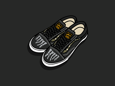 SBTG broken bones bones custom sbtg shoes sneakers vans