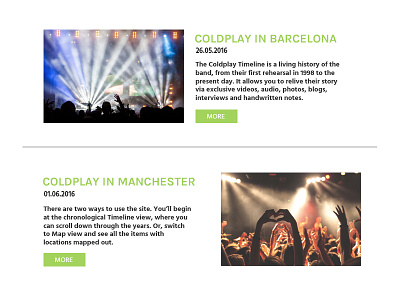 Event Listing concert dailyshot dailyui event listing tour ui