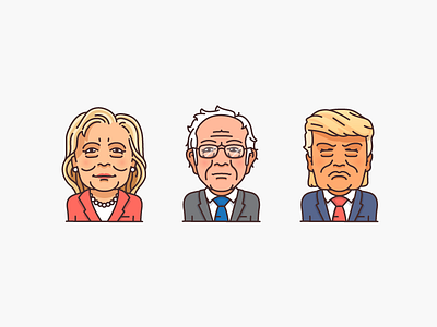 Politicians bernie bernie sanders character donald trump hillary hillary clinton icon illustration trump