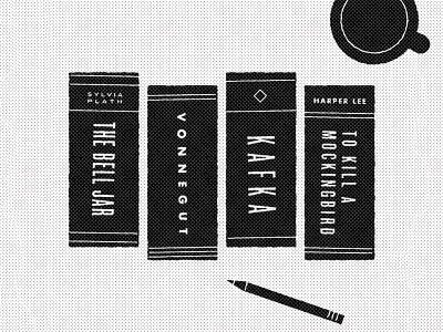 Punk Rock Taught Me To Read black flag books editorial illustration halftones hardcore illustration kafka plath punk reading the 100 day project vonnegut