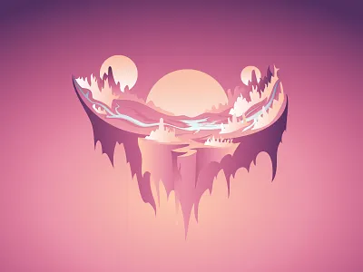 Island Valley floating island landscape river sun valley