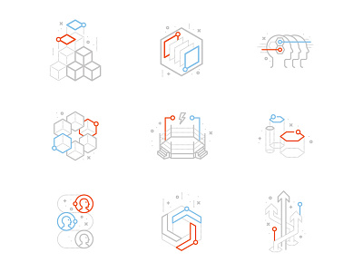 Hackathon Pictograms art battle develop fight hackathon hexagon icon illustration line team