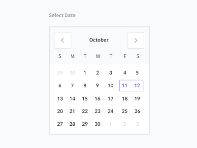 Inline calendar UI calendar date date picker ui