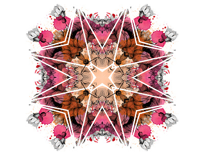 Kally One colors design floral geometric kaleidoscope neon pattern