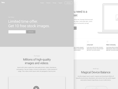 Wireframe landing page layout marketing theme ui ux web wireframe wordpress