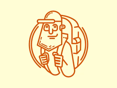 Hiker adventure backpack beard hiker logo monoline nature scredeck trip wild