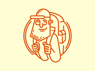 Hiker adventure backpack beard hiker logo monoline nature scredeck trip wild