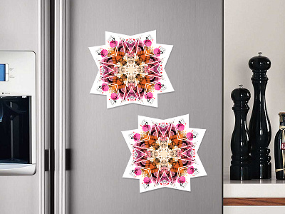 Kally One // Magnet Style colors design kaleidoscope magnet mock up neon