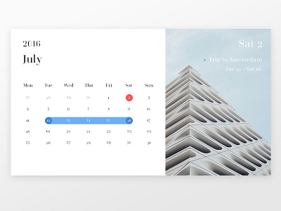 Calendar calendar card clean flat grid image material minimal serif typography ui ux