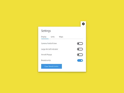 Simple Settings Menu drone menu settings tabs toggle uav windows