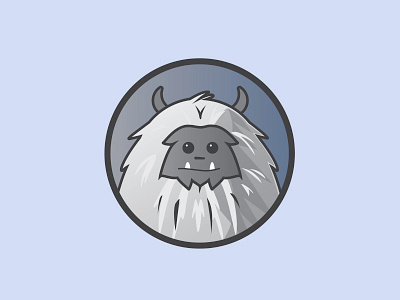 Yeti badge horns illustration snow yeti