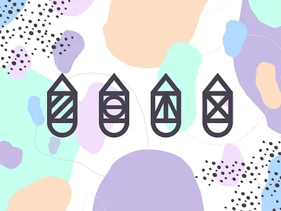 Pencils on Pencils brand education geometric happy icon identity light logo pastel pattern pencil