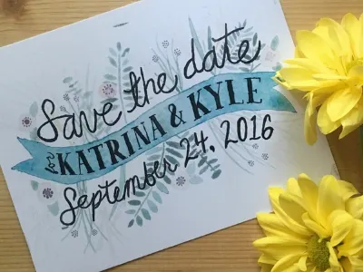 Watercolor Lettering Save the Dates lettering save the date watercolor wedding