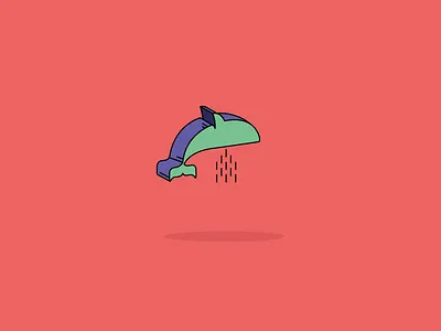Raining 3d cloud flip rain whale
