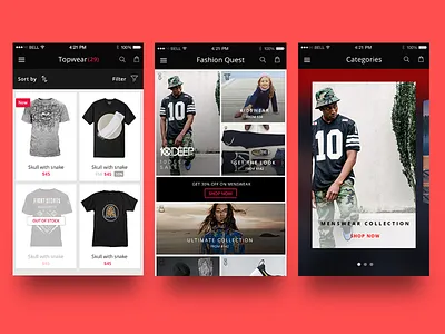 Shopping App apparel concept e commerce ios landing screen mobile app shopping ui ux
