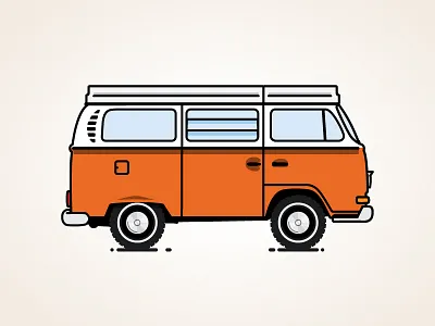 Campervan baywindow campervan t2 vector