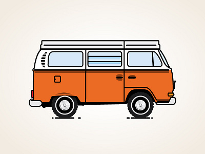 Campervan baywindow campervan t2 vector