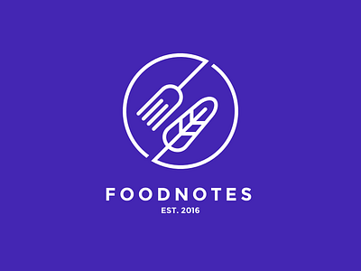 Foodnotes logo proposal 2. feather fork logo pen