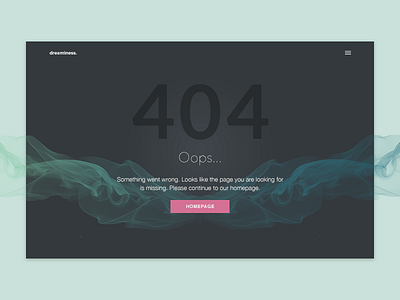 Daily UI - 008 404 Page 404 dailyui error page smoke ui ux web website