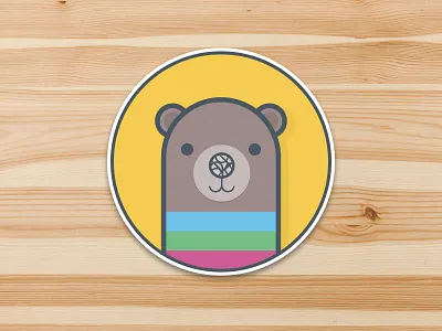Mr.Benson the bear magnet animal animal facts bear facts logo magnet stickermule