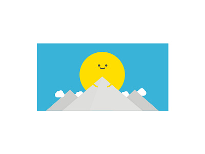 Sun Hug 2 cute flat happy hug icon illustration mountains sky smile sun vector