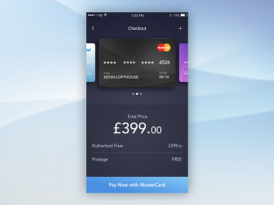 Daily UI #002 card challenge credit dailyui ios mobile mockup payment ui