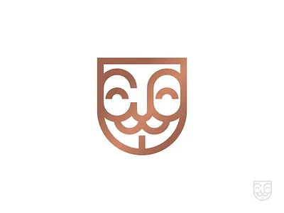 Mask Logo anonymous gold icon logo mask