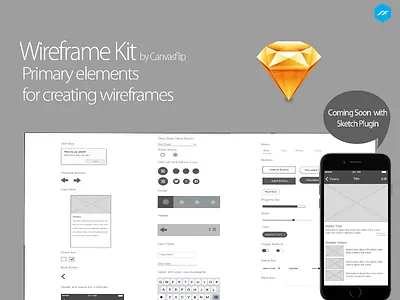 Wireframe Kit by CanvasFlip coming soon coming soon high fidelity prototypes sketch wireframe kit