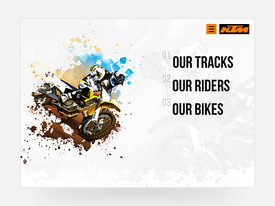 KTM bike landing typography ux web design