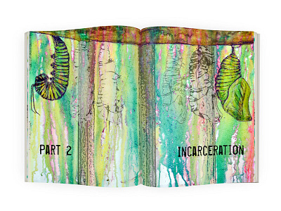 Incarceration book illustration double page spread graphic design