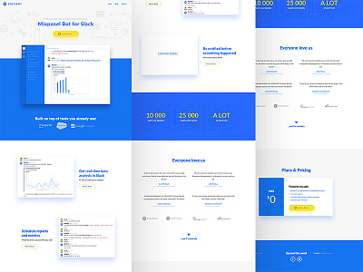 Statsbot LP: Mixpanel bot for Slack bot landing page simple slack statsbot webflow