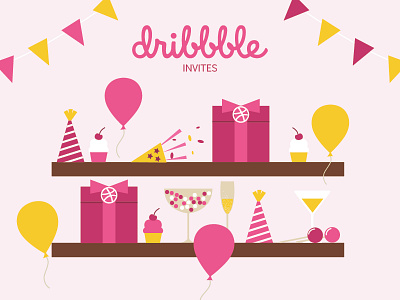 Dribbble invite 2 invite dribbble invite gift box invitation party win