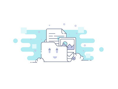 Cloud Storage Folder cloud content document folder image line outline sharing storage thumb up