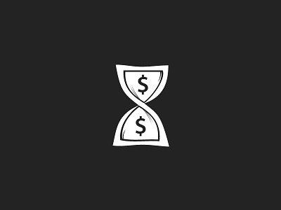 Money + Sand Clock black clock creative design logo money rajan sand sand clock srinivasan unused white