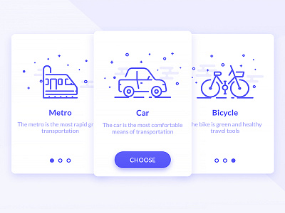 Vehicles app bicycle car clean fashion flat metro simple ui ux vehicles web