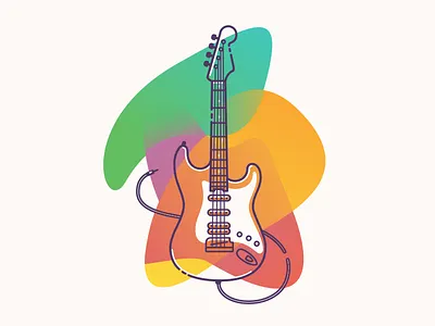 Lil' guitar design flat gradient graphic guitar icon illustration kids music sketch ui vector