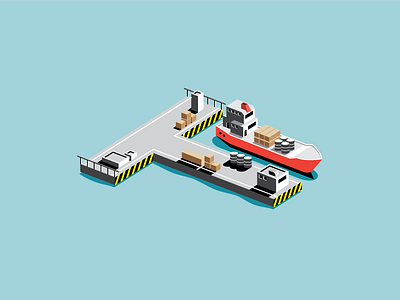 T-Harbor harbor isometric ocean port sea ship