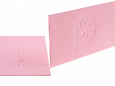 Letterpress Business Cards - Blind Deboss business card deboss letterpress minimal pink