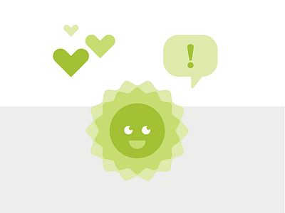 Murdered Sun bubble dead exclaimation mark green happy hearts illustration nature speech sun