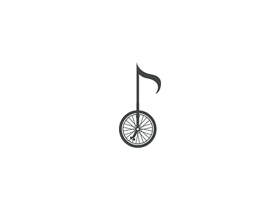 Uni-note cycling logo logo design minimal minimalist music music note simple unicycle