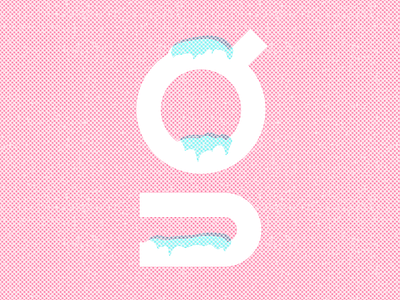 Snow-Capped G ice cream lettering snow texture type design typography