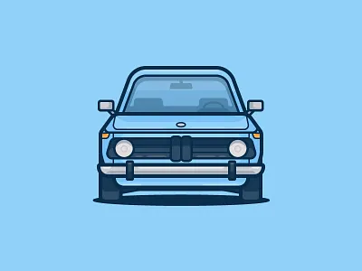 BMW 2002 tii auto bmw car icon illustration race vector vintage