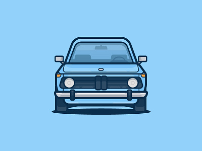 BMW 2002 tii auto bmw car icon illustration race vector vintage