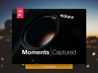 Daily UI #098 - Advertisement 098 advertisement button camera dailyui discount landing nikon splash screen ui ux