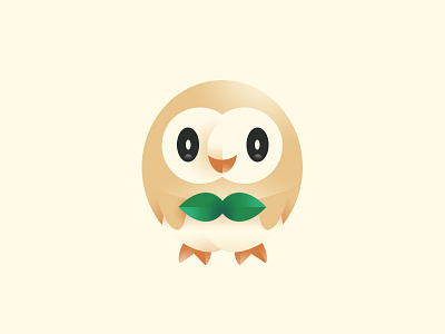 Rowlet gradient illustration pokemon starter