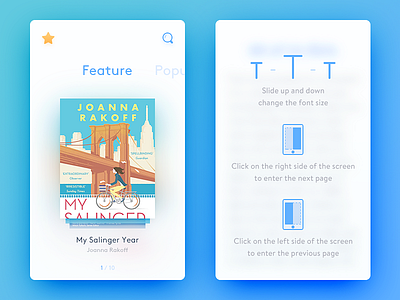 Reader app blue book clean daily ui reader simple tip ui ux